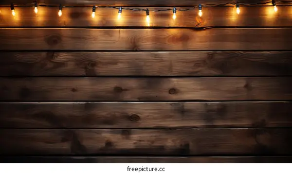 Vintage Light Bulbs on Wood Background