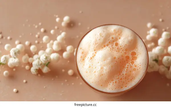 Delicate Drink with Fresh Flowers