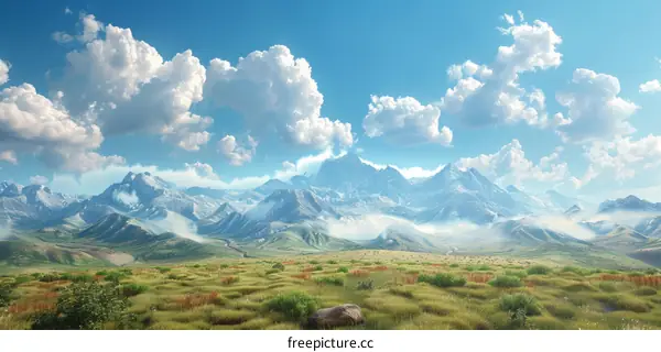 Stunning Mountain Landscape Under a Clear Sky