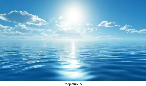 Serene Ocean Scenery under a Clear Sky