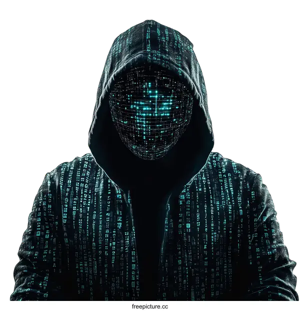[Transparent Background PNG]Digital Mask Hacker Silhouette Illustration