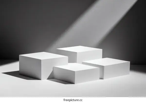 Abstract Minimalist White Geometric Display Stands