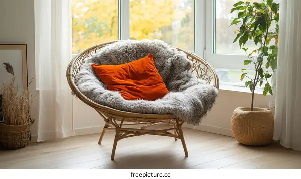 Cozy Corner Relaxation Area with Round Chair