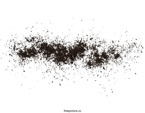 [Transparent Background PNG]Close-up view of scattered soil particles on white background