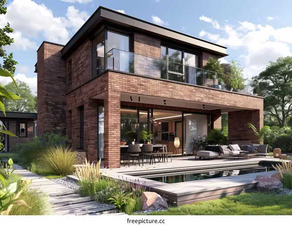 A Stunning Modern Home with a Pool and Terrace