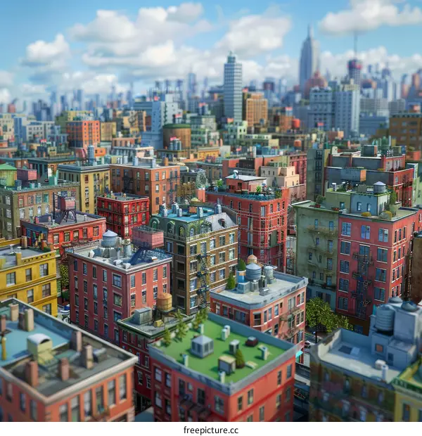 Colorful Urban Cityscape Illustration