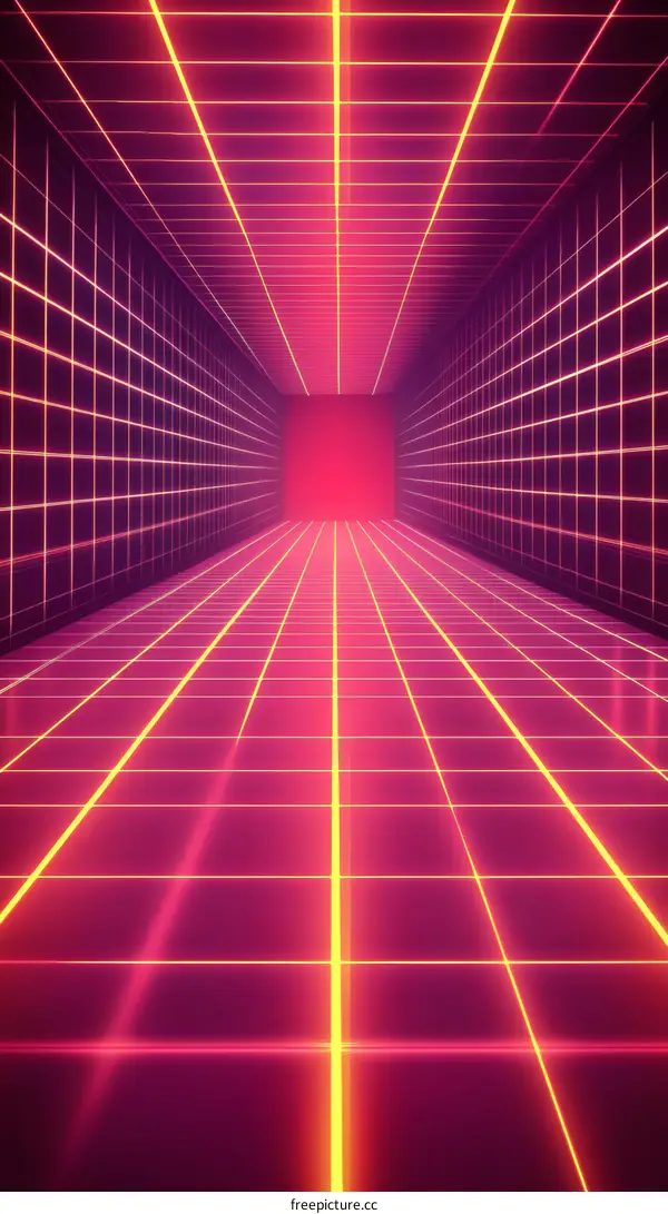 Retro Futuristic Gridded Tunnel