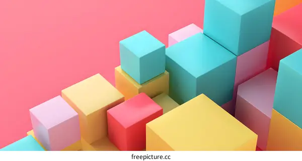 Colorful Geometric Abstract Background With Cubes