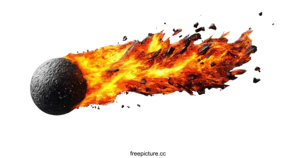 [Transparent Background PNG]Burning Sphere Exploding in Fiery Burst