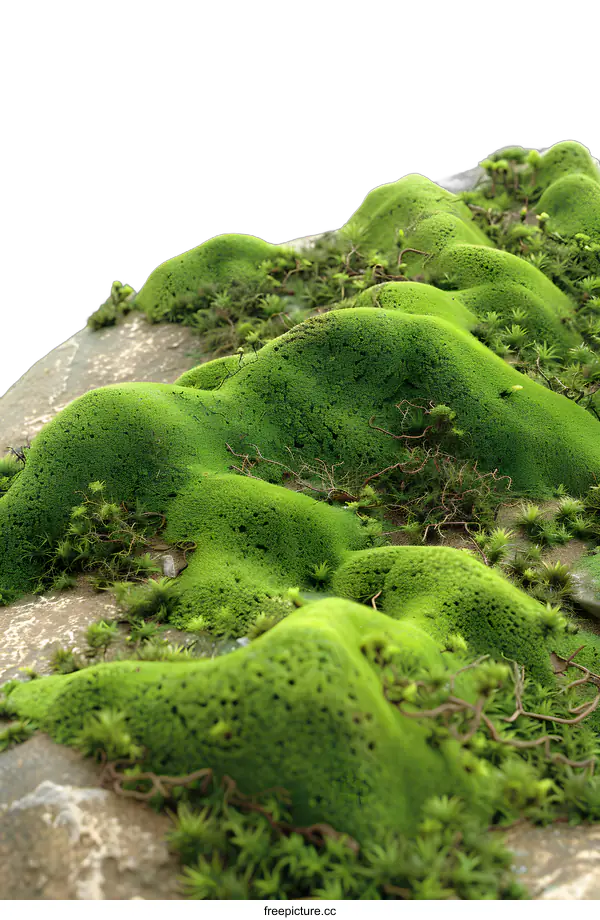[Transparent Background PNG]Close Up Green Moss Texture On A Mountain