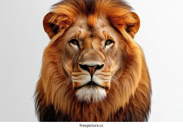 Majestic Lion Portrait Close Up