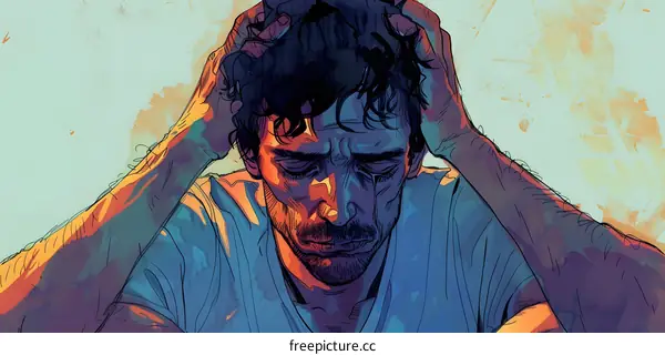 Man holding his head in despair