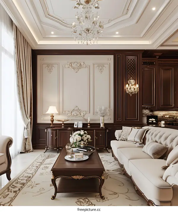 Modern Classic Living Room Interior Design With Elegant Furniture