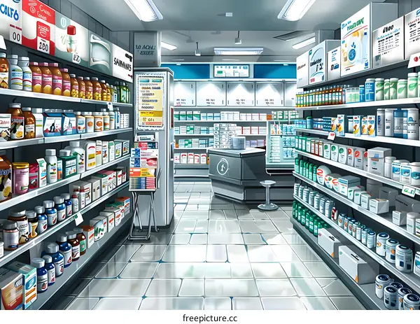 Illustration of a Pharmacy Store Interior