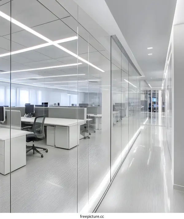 Modern Office Interior Design with Glass Walls