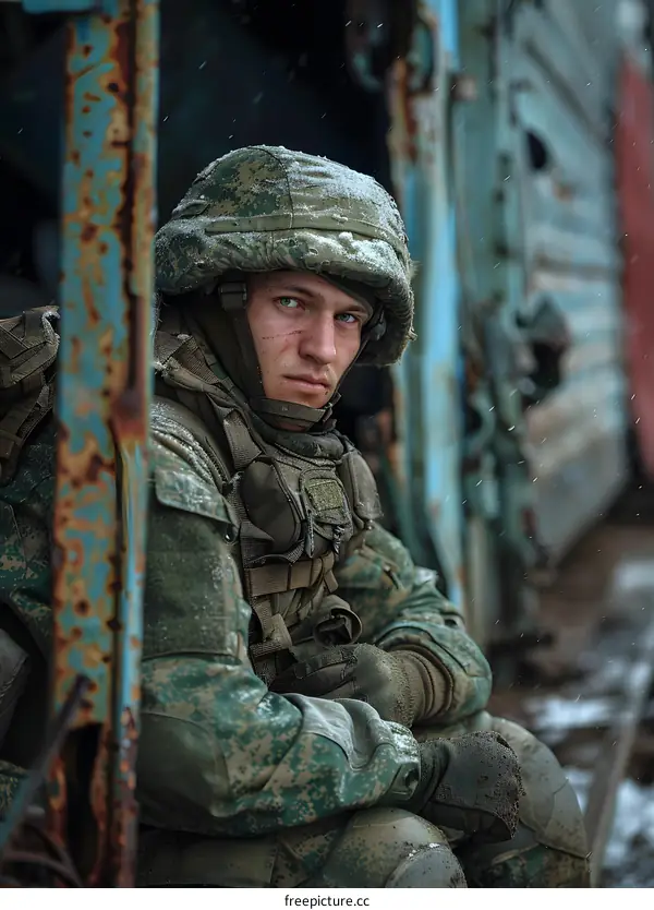 Russian soldier in the Chechnya conflict