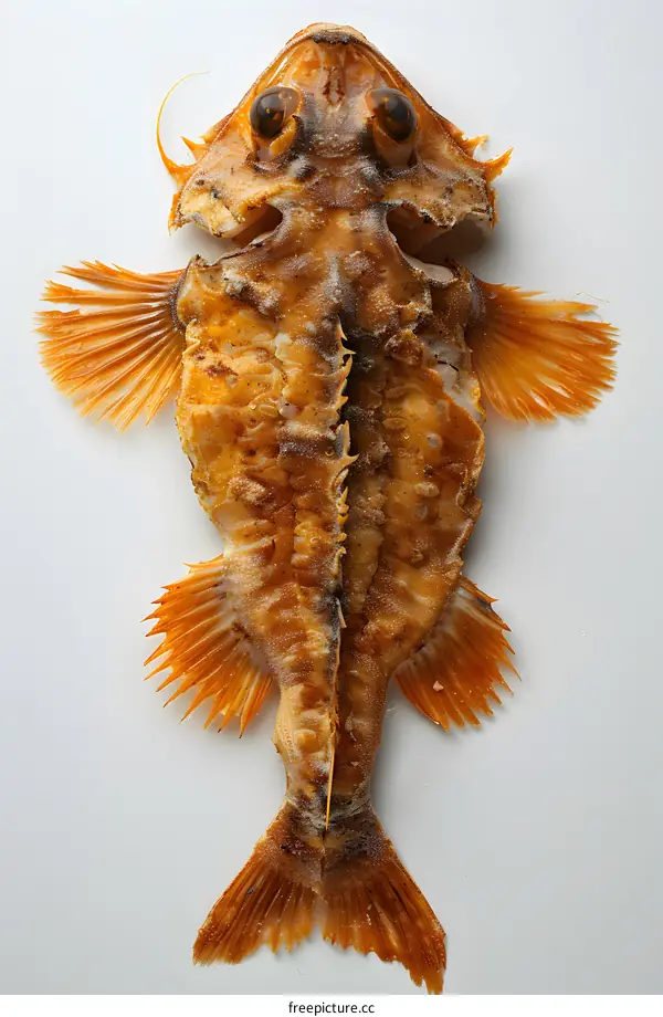 Dried Fish on White Background