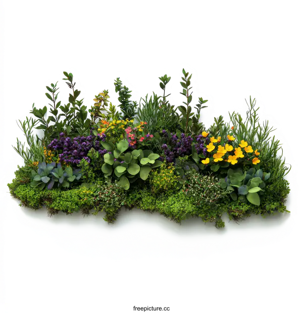 [Transparent Background PNG]Colorful Miniature Garden Arrangement