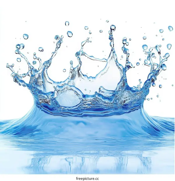 Beautiful Water Splash Isolated on White Background