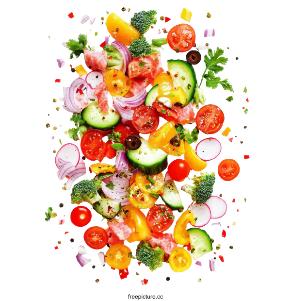 [Transparent Background PNG]Colorful Fresh Vegetable Salad Composition