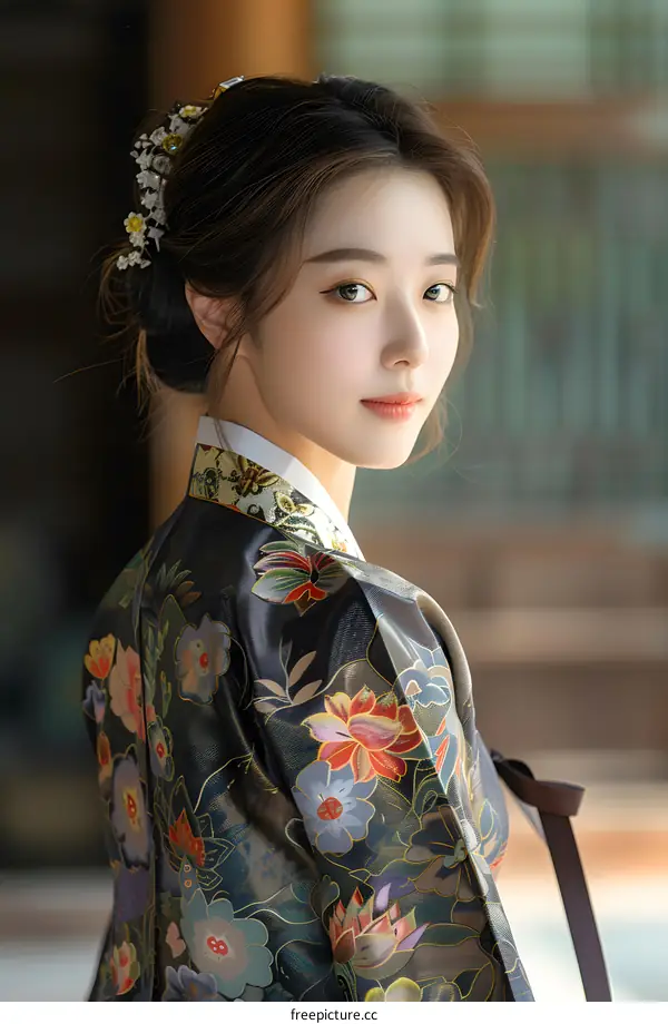 Woman in Traditional Korean Hanbok