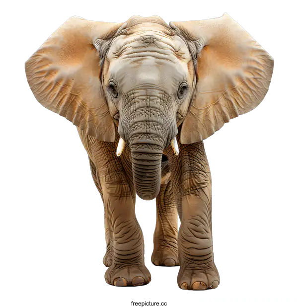 [Transparent Background PNG]Young Elephant on White Background