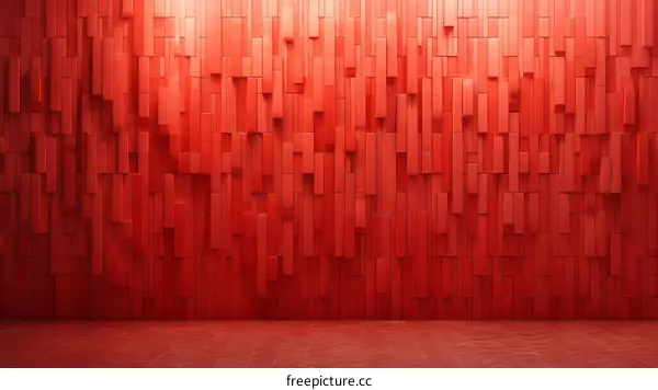 Abstract Red Geometric Wall Design
