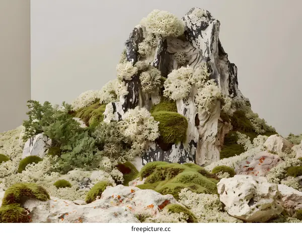 Green Moss and Rocks Landscape