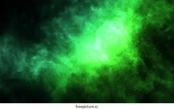 Abstract Green Nebula Space Background Design