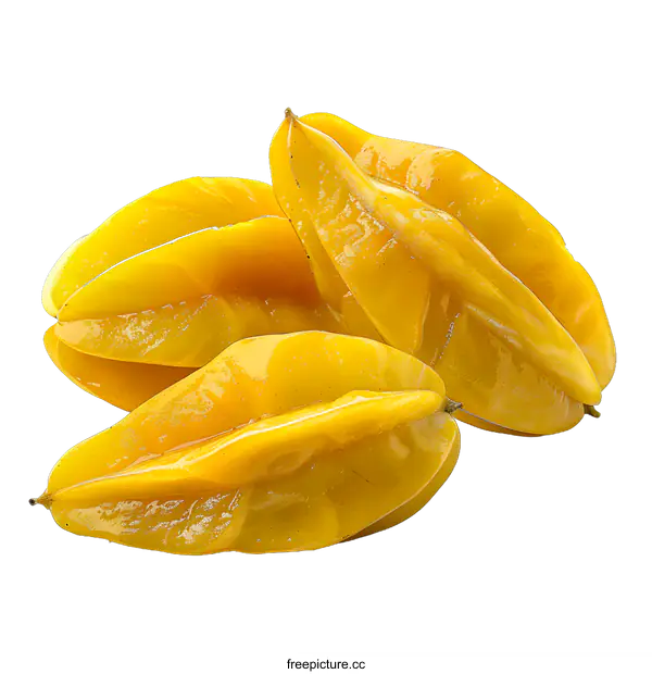 [Transparent Background PNG]A group of yellow starfruit