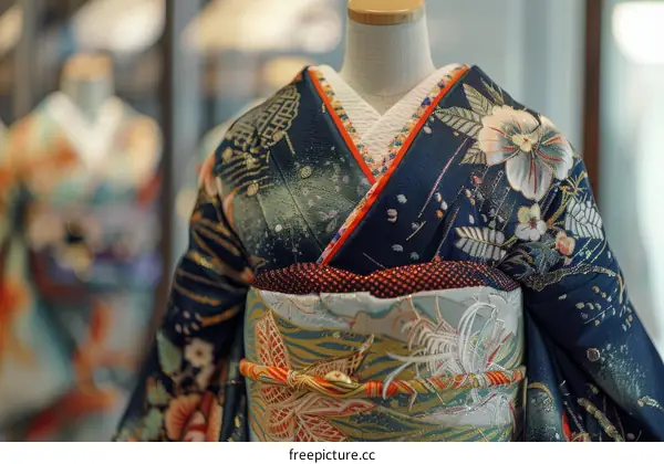 A kimono with a floral pattern