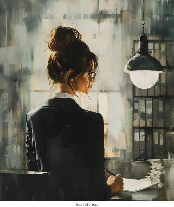 businesswoman working at her desk