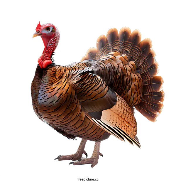 [Transparent Background PNG]A Wild Turkey on a White Background