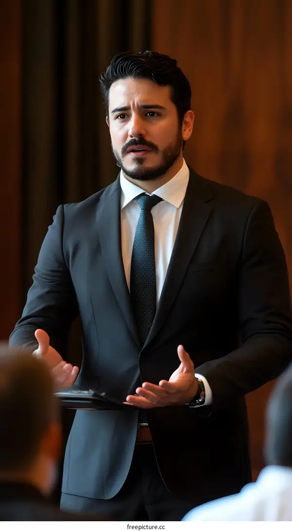 Businessman Speaking at a Conference