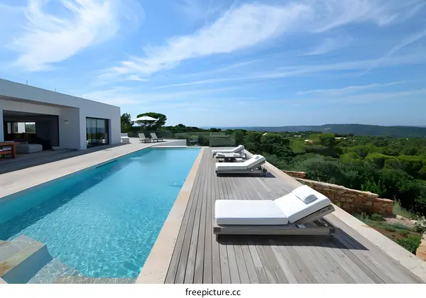 Modern Luxury Villa With Private Pool And Deck
