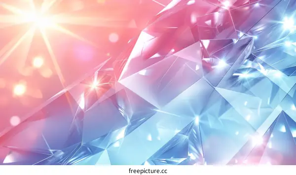 Abstract Crystal Background with Blue and Pink Gradient