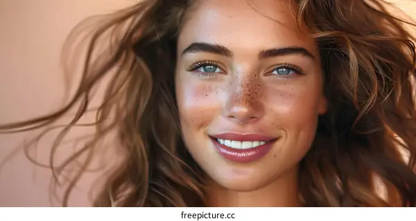 Portrait of a Woman with Freckles