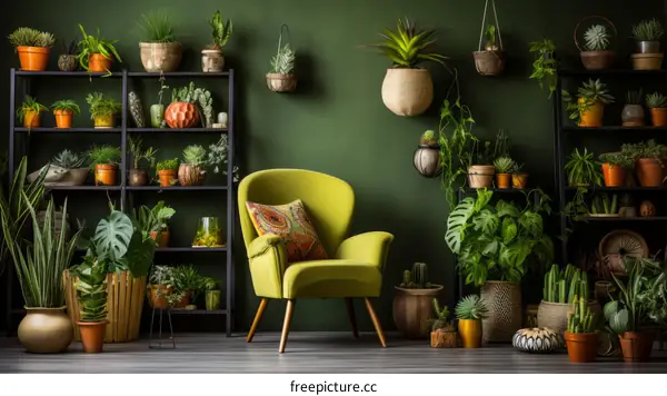 Indoor Plants in a Living Room