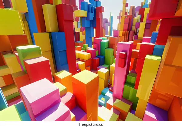 Abstract Colorful 3D Cube Background