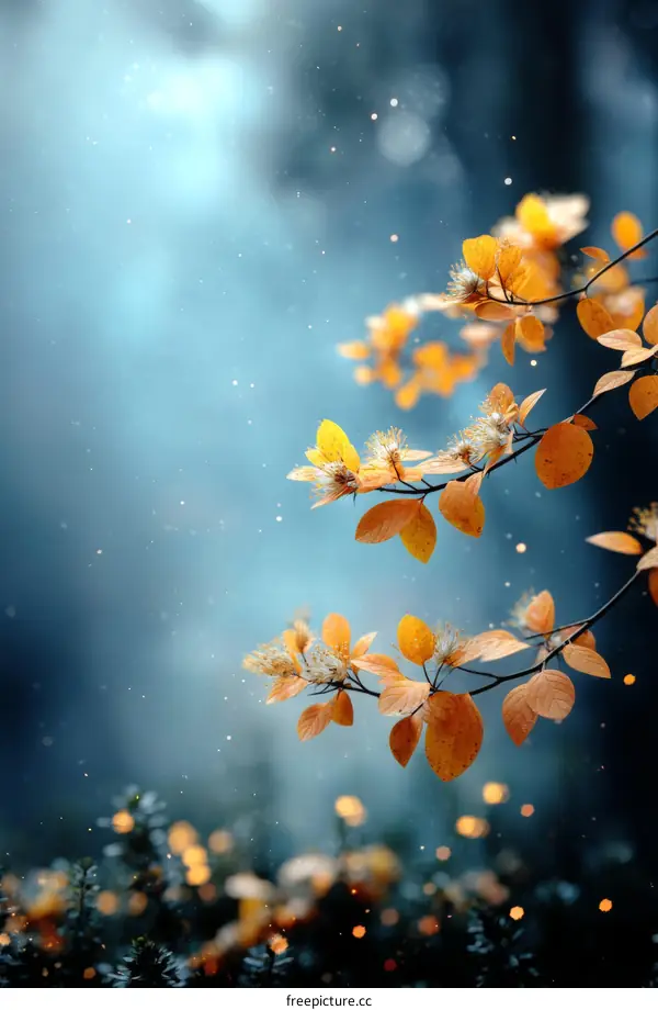 Autumnal Forest Scene with Vibrant Fall Colors