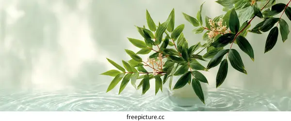 Peaceful Natural Leaves and Water Surface