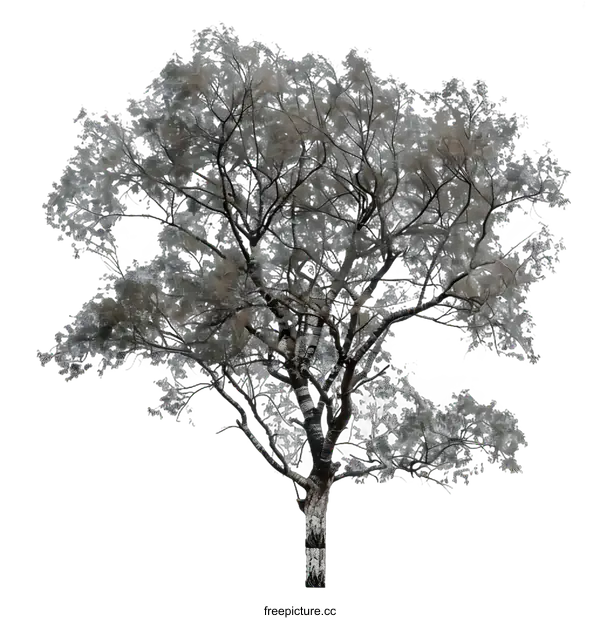 [Transparent Background PNG]Isolated Tree with Bare Branches on White Background