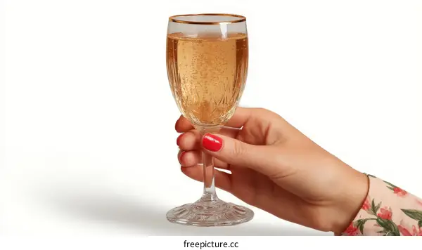 Champagne Glass Held in Hand Celebration