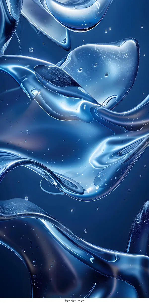 Abstract Fluid Design on Blue Background