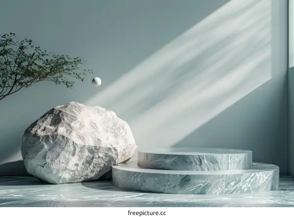 Modern Minimalist Stone Display Pod