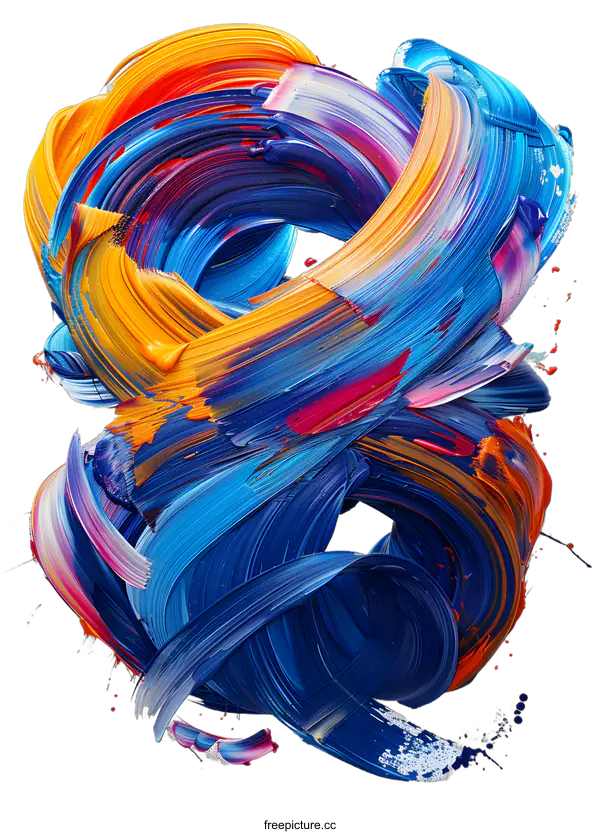 [Transparent Background PNG]Abstract Swirls of Color