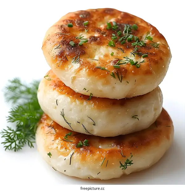 Stack of Flatbreads with Fresh Herbs