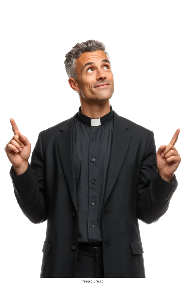 [Transparent Background PNG]Man in Religious Attire Gesturing