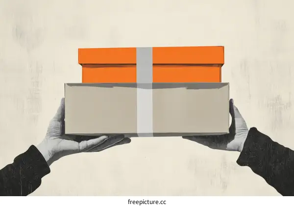 Handing Over Packages Illustration