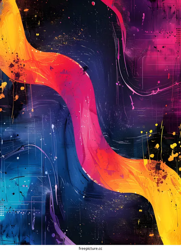 Colorful Wavy Paintbrush Strokes